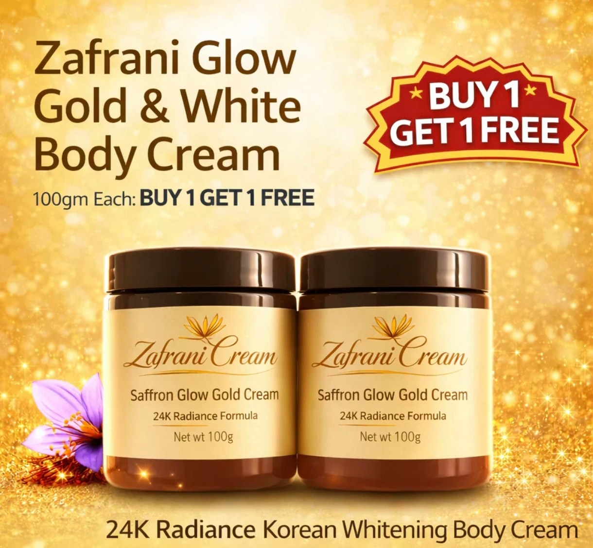 (DH)Zafrani Glow Glod & White Body Cream Buy 1 Get 1 Free